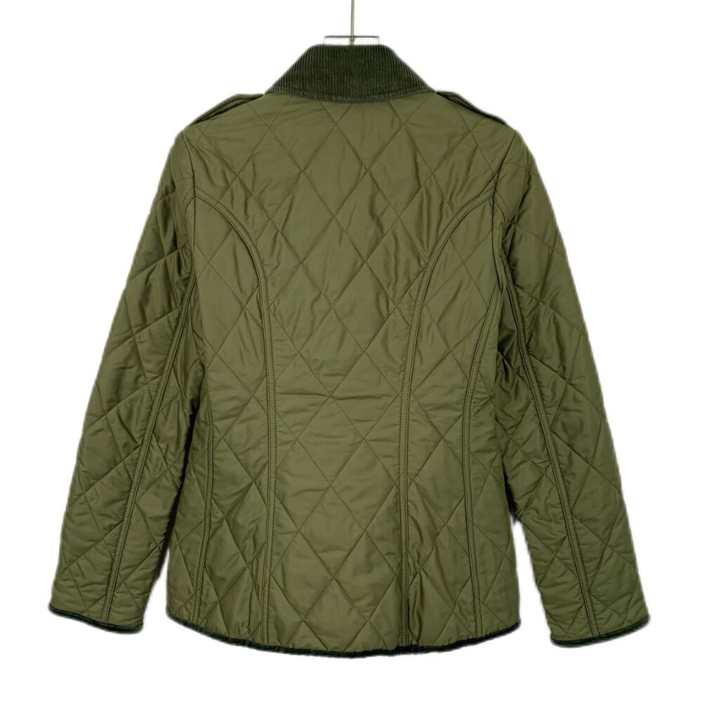 CW0254 Burberry Army Green Quilted Jacket - Picture 2 of 8